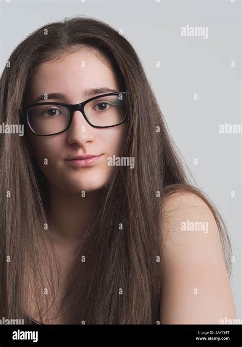 Girl Glasses Brunette Hi Res Stock Photography And Images Alamy