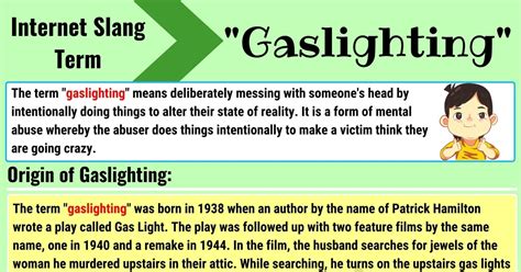 Here's how to recognize this emotionally abusive behavior and spare yourself harm. "Gaslighting" Meaning | What Is Gaslighting? • 7ESL