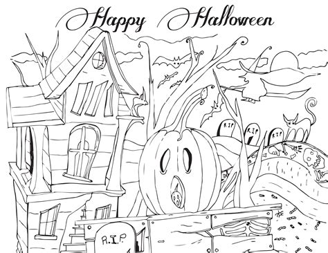 Free halloween haunted house coloring page printable to download and make! Halloween Activities Sheets Free