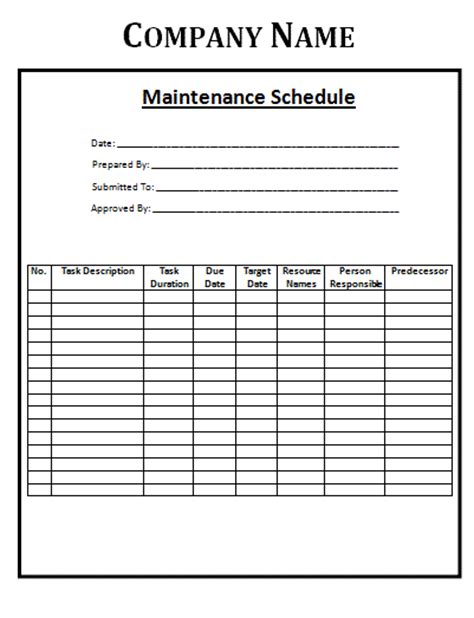 Preventive maintenance schedule templates word excel fleet vehicle. Maintenance And Repair Log Templates | 11+ Free Docs, Xlsx ...