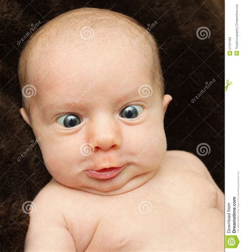 Funny Face Baby Stock Photo Image Of Crosseyed Face 27701492