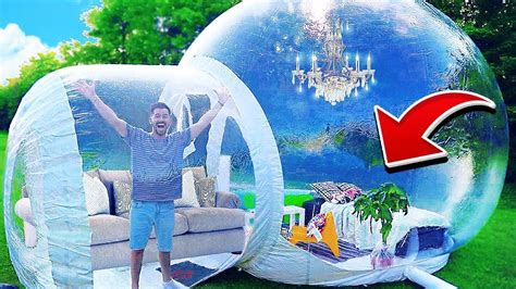 Living In The Worlds Biggest Bubble House Giant Bubble Tent Youtube