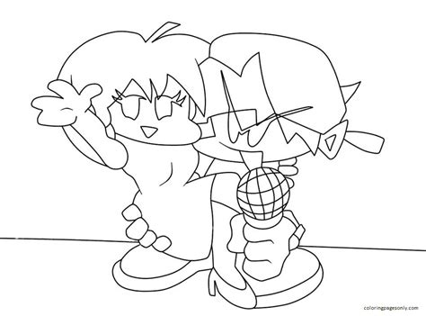 Bf Fnf Coloring Page