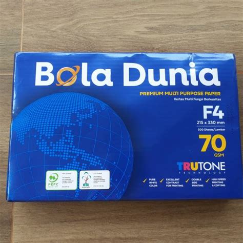 Jual KERTAS F4 70 GR BOLA DUNIA Shopee Indonesia