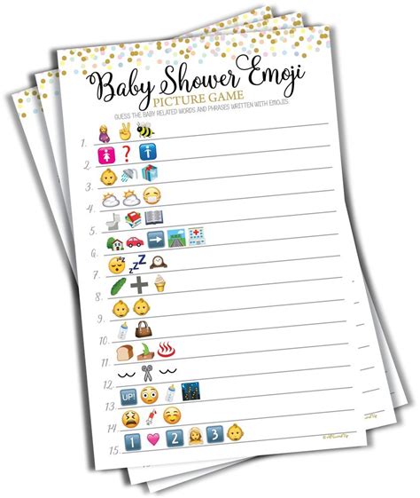 Baby Shower Emoji Game Baby Shower Games 50 Fun Emoji Images And