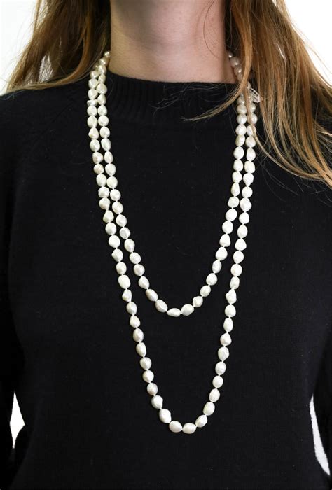 Lot Freshwater Endless Pearl Necklace 64 In