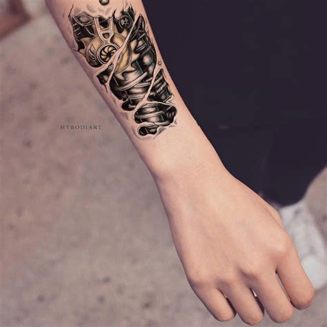 Cool Unique Robot Bionic Arm Forearm Temporary Tattoo Ideas For Women Or Men