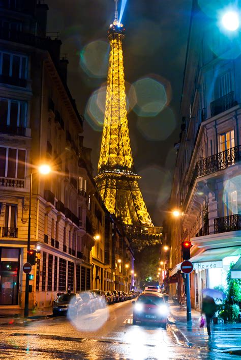 November Rain View On The Eiffel Tower Through Rue De Monttessuy