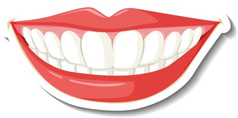 Lips With Teeth On White Background 4025879 Vector Art At Vecteezy