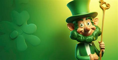 Personagem leprechaun tradicional irlandês dia de são patrício d são patrício chapéu verde