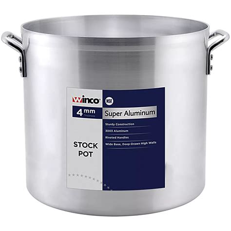 Winco AXS-Series Super Aluminum 4 mm Stock Pot - Various Sizes