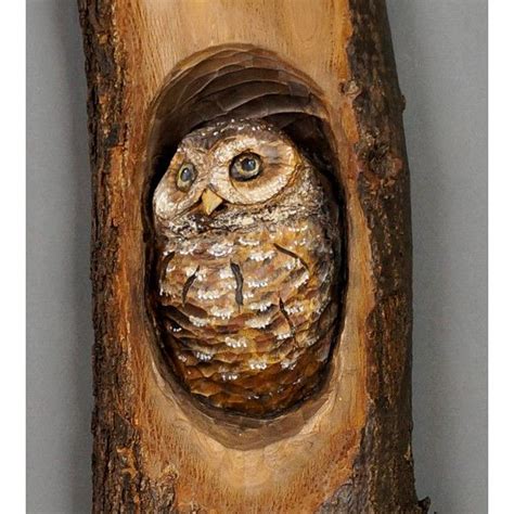 Owl wood carving - Wood Wall Decor