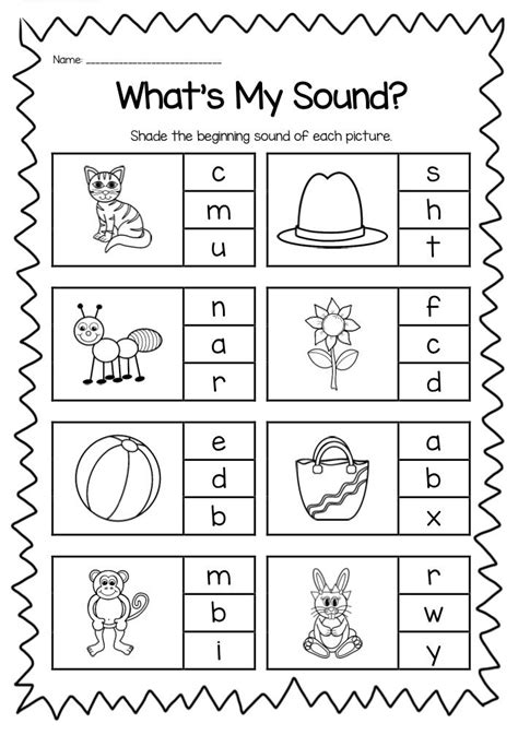 Worksheet For Beginning And Ending Sounds With Pictures To Help