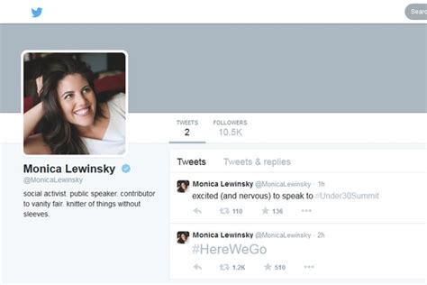 Monica Lewinskys First Tweet Herewego Nbc News