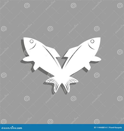 Two Fishes Vector Icon Stock Vector Illustration Of Shape 114448814