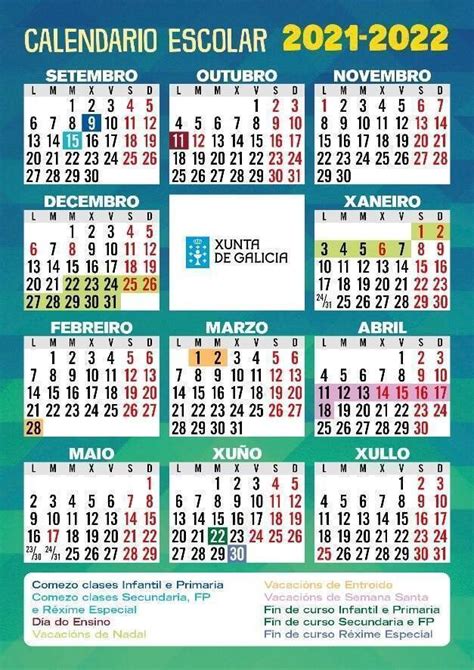 Calendario Escolar 2022 2023 Pdf Galicia Imagesee
