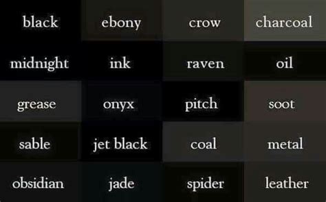 Different Types Of Words Are Shown In Black And Grey Colors With White