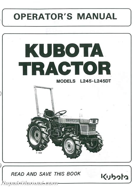 Kubota L245 L245dt Operators Manual