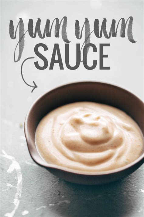 These ingredients are mayonnaise, ketchup or tomato sauce, melted butter, rice wine vinegar, mirin, garlic powder, onion powder, paprika, and sugar. 5 Minute Yum Yum Sauce Recipe - Pinch of Yum