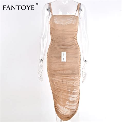 fantoye ruched sheer sexy party dress women 2020 strapless slit long maxi dress elgant summer