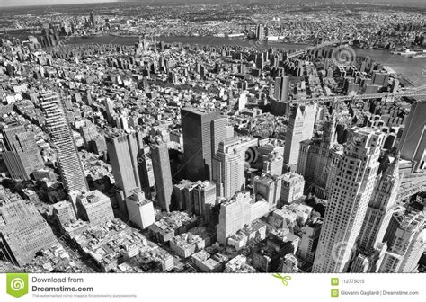 Aerial View Of Manhattan From City Rooftop Stock Image Image Of River