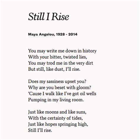 Maya Angelou Still I Rise Poem Slide Share
