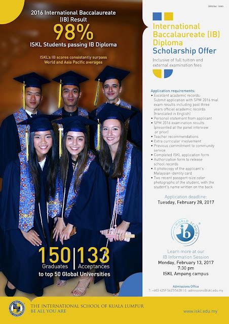 International Baccalaureate Ib Diploma Scholarship Offer Iskl