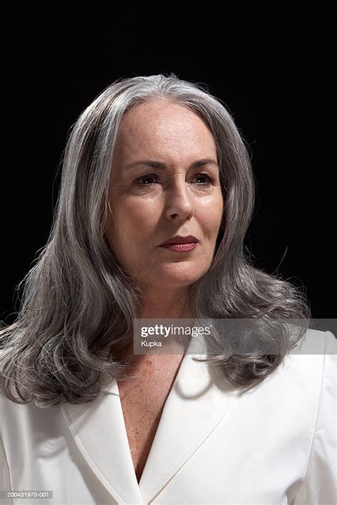 Mature Woman Wearing White Suit Portrait Photo Getty Images