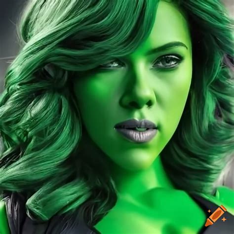 Scarlett Johansson As She Hulk On Craiyon