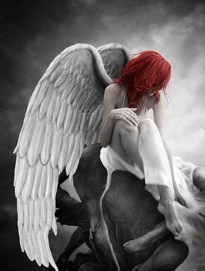 Red Hair Angel Beauty Angeli Oscuri Arte Dellangelo Quadri Con Angeli
