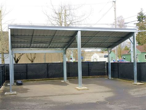 Neat Single Slope Carport Curved Portable Garages For Cars