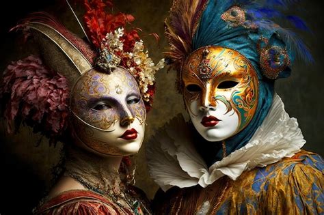 Máscaras venecianas de colores Foto Premium