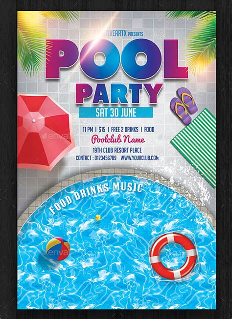 Downloadable Free Printable Pool Party Invitations Template Printable Templates