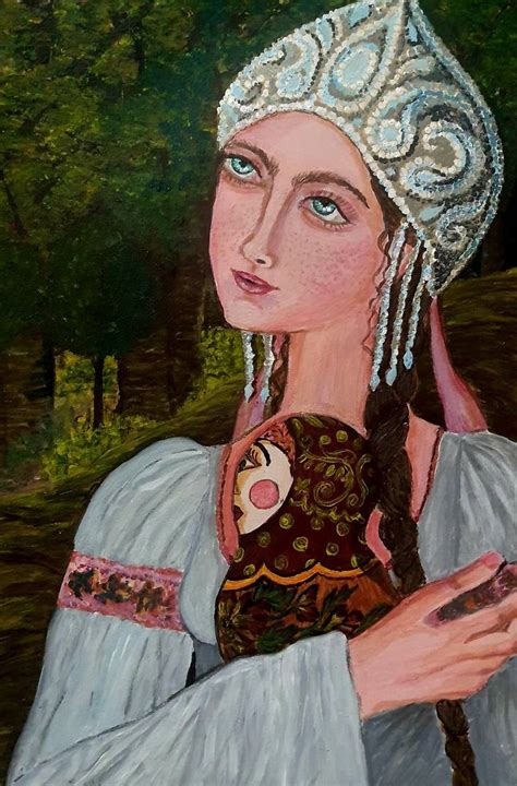 Russian Girl Vasilisa The Beautiful Painting By Shakila Malavige
