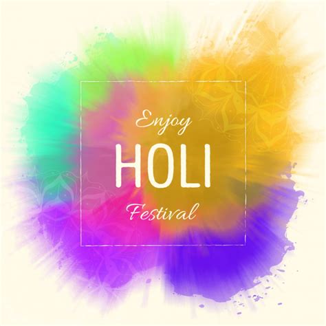 Watercolor Holi Festival Background Free Vector Nohat Free For Designer