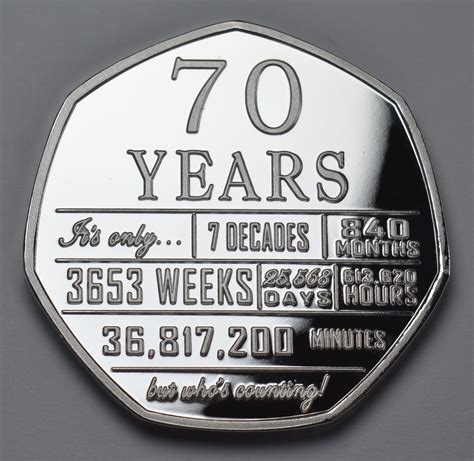 70th Birthday Silver Commemorative In T Box Tpresent Etsy