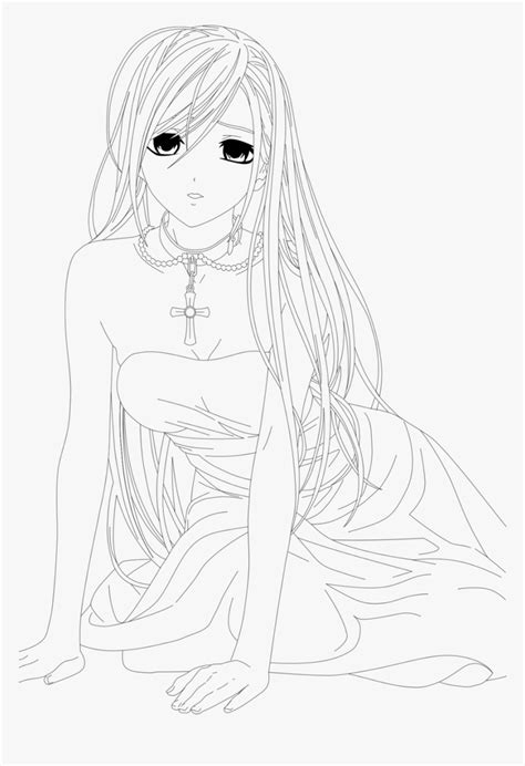 Anime Coloring Pages Girl With Long Hair Coloring And Drawing