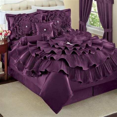 Total Fab Deep Dark Purple Comforters And Bedding Sets