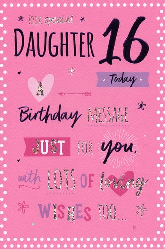 Daughter 16th Birthday Card Just To Say