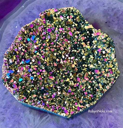 New Rainbow Aura Titanium Quartz Crystal Robyn Nola Ts