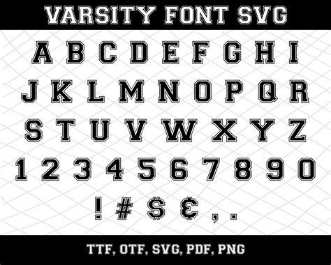 Varsity Font Svg Sport Font Svg Varsity Cricut Baseball Font Etsy
