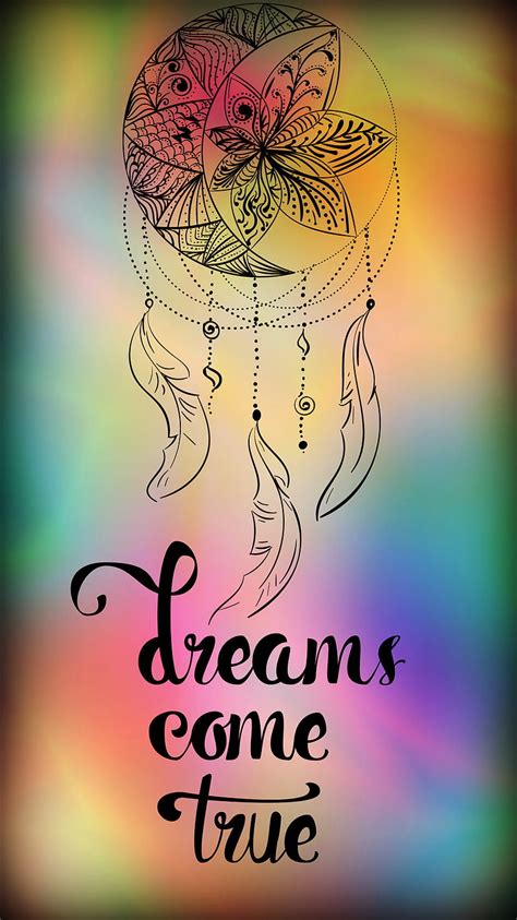 dreams colors desenho dreamcatcher dreams come true inspirational moon hd phone wallpaper