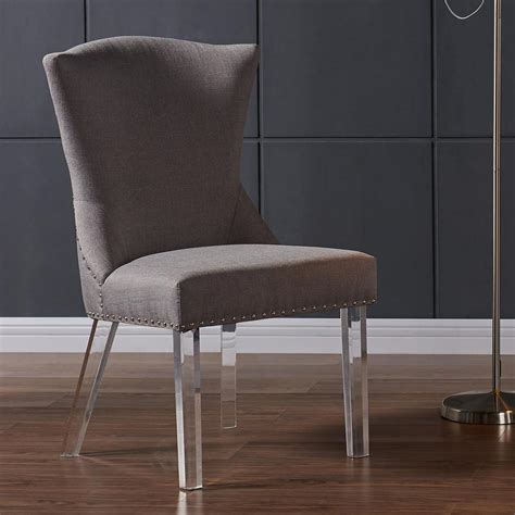 Leisuremod akron modern eiffel base dining side chair. Armen Living Jade 39 in. Taupe Fabric and Acrylic Finish ...