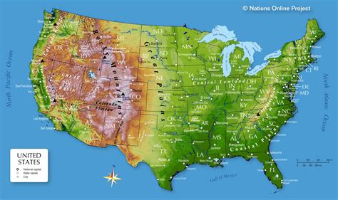 Topographical Map Of The Us