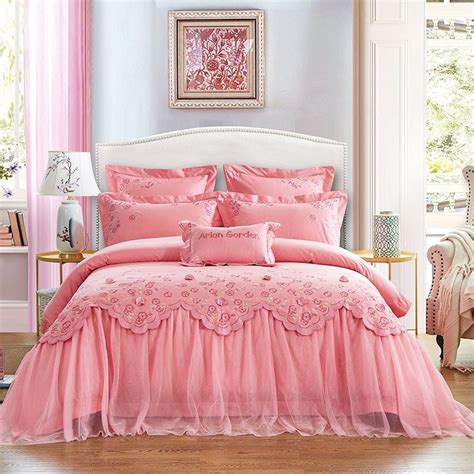 Soft Pink Elegant Bridal Glam Style Beautiful Full Queen Size Bedding