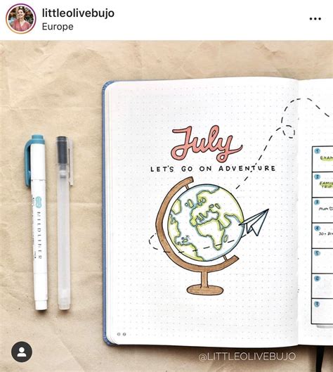 July Bullet Journal Cover Theme Ideas The Curious Planner