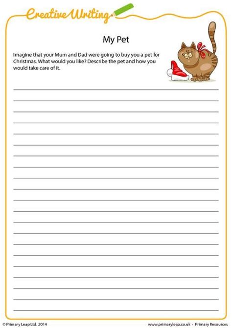 Uk Creative Writing My Pet Worksheet Creative