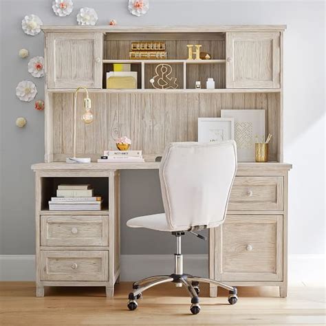 Teenage girls tend to have a distinct taste in colors and styles. Beadboard Smart Drawer & Cubby Desk + Hutch | Pottery Barn ...