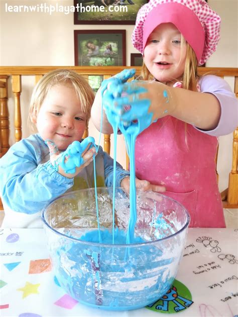 Learn With Play At Home Cornflour Slime How To Make And What Not To Do