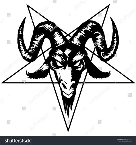 Baphomet Pentagram Satan Occult Devil Paganism Stock Illustration